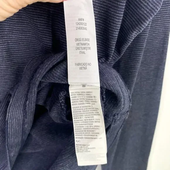 Abercrombie & Fitch Y2K Striped Henley Boys XXL Blue Long Sleeve Muscle Shirt - Picture 6 of 7